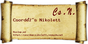 Csordás Nikolett névjegykártya