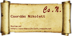 Csordás Nikolett névjegykártya