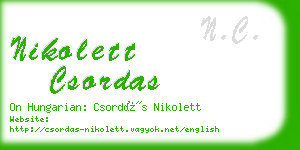 nikolett csordas business card